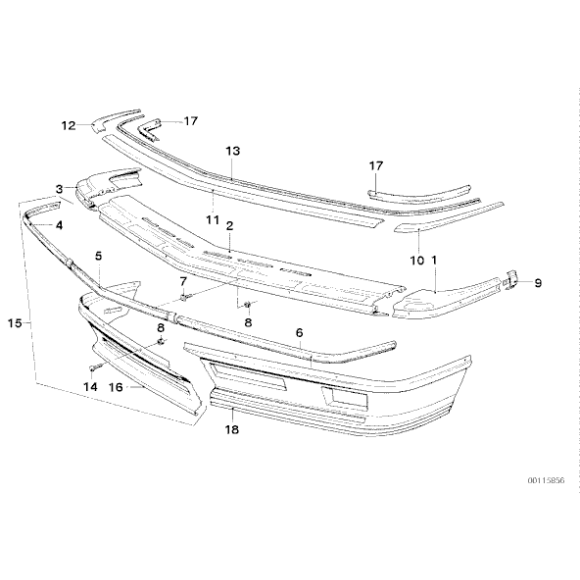 Końcówka zderzaka przód lewa BMW E24 635CSi - 51111866409