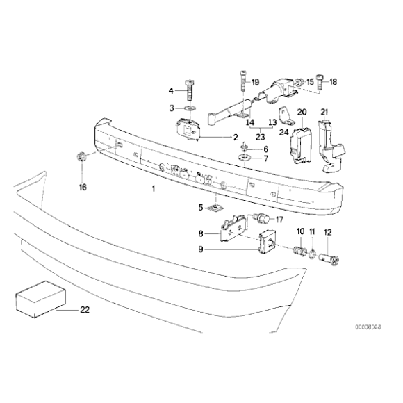 Uchwyt mocowanie zderzaka przód BMW E34 518 520 525 530 535 540 M5 - 51111944545