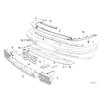 Klapka zderzaka przód lewa BMW E32 730i 735i M30 - 51111974441