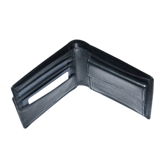 Portfel męski z kieszenią na monety skórzany BMW - 80212454667