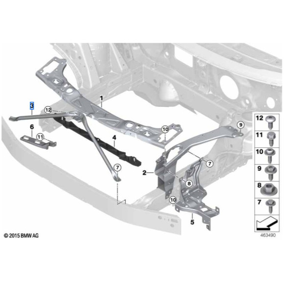 Poprzeczka V przedniej ściany MINI F54 F54N Cooper - 51647351534