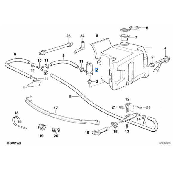 Pompka spryskiwacza reflektorów BMW E31 E32 E36 840 850 730 735 316 318 320 325 M3 - 61671378875