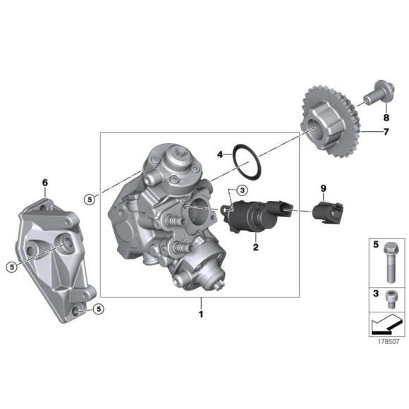 Pompa wysokiego ciśnienia BMW G05 G06 G07 G11 G12 G30 G31 X5 X6 X7 M550dX 750dX M50dX - 13518597650