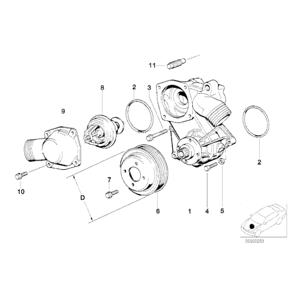 AT- Pompa wody 8 E31 850Ci 850CSi M70 - 11510007041