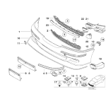 Listwa zderzaka przód prawa BMW E39 520 523 525 528 530 535 540 M5 M-technic bez PDC - 51112494194
