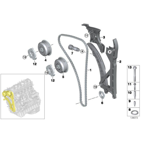 11318618317 Łańcuch rozrządu BMW E60N E63N E81 E87N E90 E91 F01 F10 Mini 1,6 1,8 2,0 3,5 2,3 2,5 - 11318618317 - Części oryginalne BMW Łódź | Sklep internetowy BMW