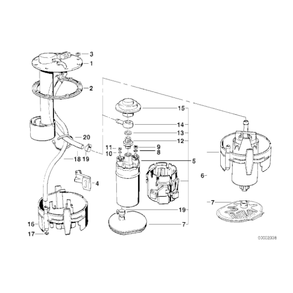Pompa paliwa BMW E32 E34 518 520 525 530 535 730 735 M5 - 16141181354