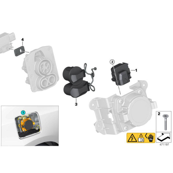 Pokrywka zatyczka wtyczki ładowania BMW I01 I01N i3 - 61139343122