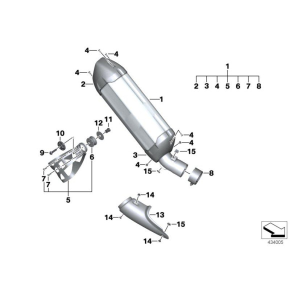 Pokrywka końcówki tłumika tył BMW K50 K51 R1200GS - 18518530584