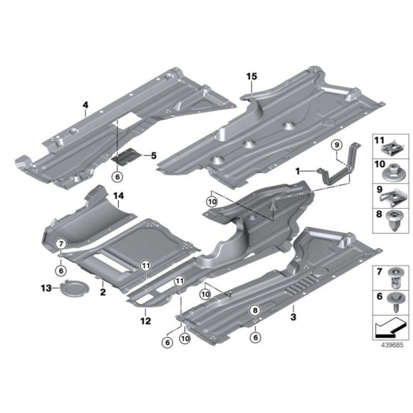 Pokrywa układu wydechowego BMW F15 X5 25d 30dX 35dX 35iX 40dX 50iX M50dX - 51757343626