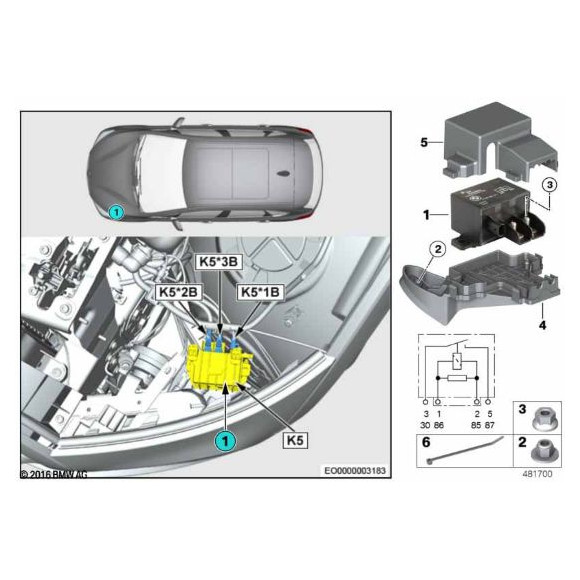 Pokrywa uchwytu przekaźnika BMW F39 X2 F48 X1 F48N F45 F46 - 61136801513