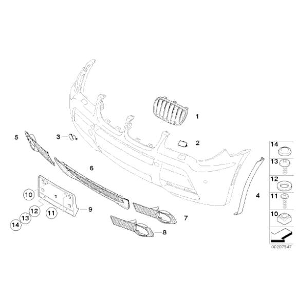 Zaślepka ucha holowniczego gruntowana przód BMWE83 E83N X3 dla zderzaka M - 51113415599