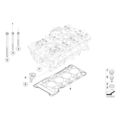 Śruby głowicy BMW E81 E87 E90 E91 E60 X1 X3 1,6i 1,8i 2,0i - 11127578077