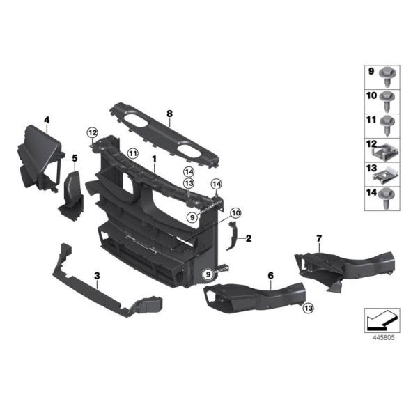 Pokrywa kanału powietrza BMW F15 F16 X5 X6 25d 28iX 35dX 40dX 50iX - 51647326554