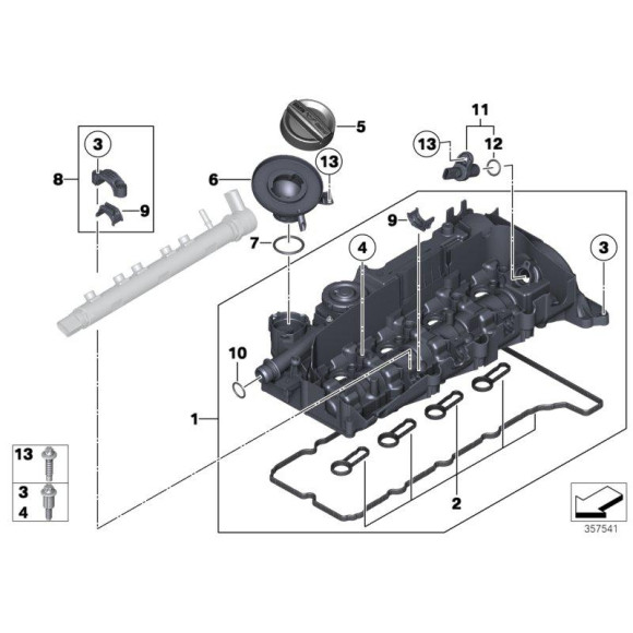 Pokrywa głowicy BMW E84 X1 E90N E91N F07 F10 F11 F20 F21 F30 F31 F36 316d 318d 320d 520d 525d 518d 114d 116d 118d 120d - 1112858