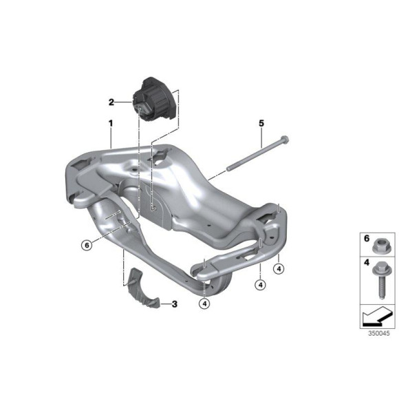 22316864675 Poduszka skrzyni biegów BMW X5 X6 E70 E71 F15 F16 30dX 25dX 28iX 30dX 35dX 35iX 40dX 40eX 50iX M50dX - 22316864675 - Części oryginalne BMW Łódź | Sklep internetowy BMW