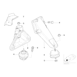 Poduszka silnika prawa BMW E46 325xi 330xi M54 - 22116750862
