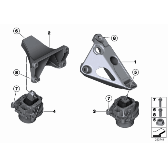 Poduszka silnika lewa BMW F30 F31 F32 F33 F34 F36 330dX 335dX 430dX 435dX - 22116785713