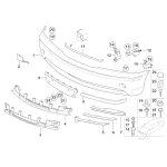 Listwa zderzaka przód prawa BMW E46 sedan touring 316 318 320 323 325 330 - 51117030608