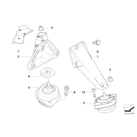 Poduszka silnika prawa BMW E83 X3 2,5i 3,0i M54 - 22113421296