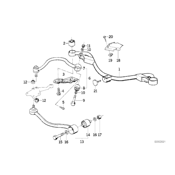 Tuleje wahacza przód BMW E34 E32 530i 535i 525tds 540i 730i 735i - 31121139456