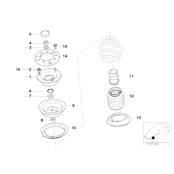 Poduszka amortyzatora przód BMW E46 E39 X3 316 318 320 330 520 523 525 528 - 31336752735