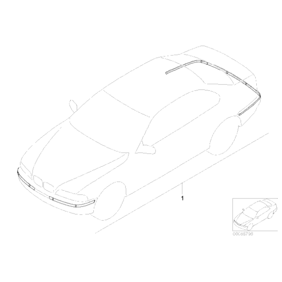 Listwa zderzaka przód prawa gruntowana BMW E65 E66 730d 735i 730i 745i 760i prod do 03.2005r -  51117043458