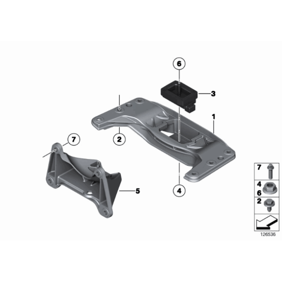 Poduszka automatycznej skrzyni BMW E60 E61 F07 F10 F11 520d 518d 520i 528i 525d - 22316769848
