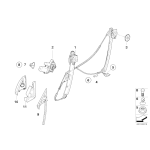 Podnośnik szyby bez silnika przód lewy BMWE81 E82 E88 116 118 120 123 128 130 135 - 51337165595