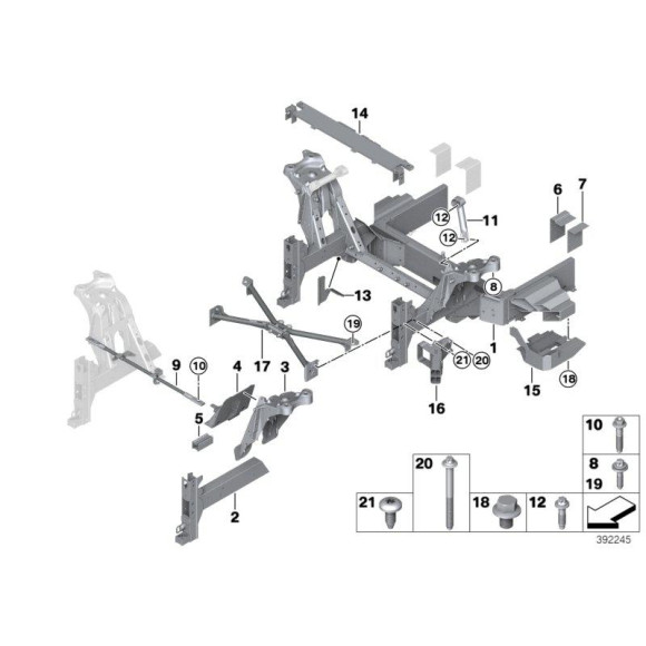 Podłużnica przednia prawa BMW I01 i3 - 39206867910