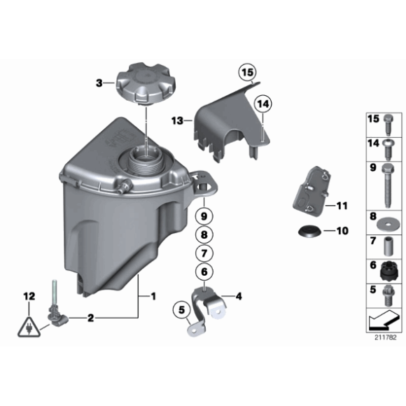 17137647284 Zbiornik wyrównawczy płynu chłodniczego BMW F10 F01 F11 730i 523i 530i N52N - 17137647284 - Części oryginalne BMW Łódź | Sklep internetowy BMW