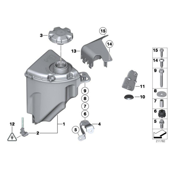 17137647284 Zbiornik wyrównawczy płynu chłodniczego BMW F10 F01 F11 730i 523i 530i N52N - 17137647284 - Części oryginalne BMW Łódź | Sklep internetowy BMW