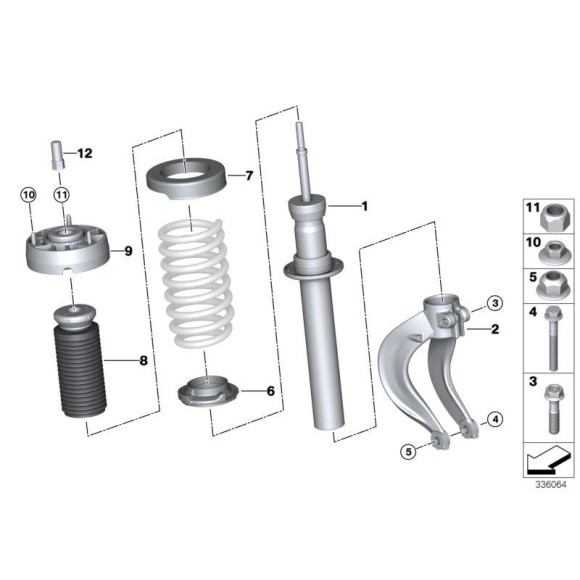 Podkładka sprężyny przód górna BMW  E70 E71 F15 F16 F85 F86 M X5 X6 - 31336857001