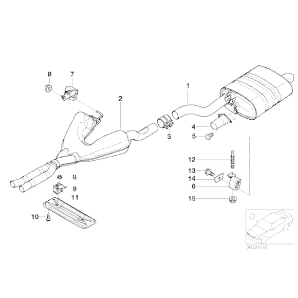 Uchwyt gumowy tłumika BMW E46 E38 E39 Z4 2,0 2,3 2,5 2,8 3,0 3,5 4,0 5,0 - 18211745426
