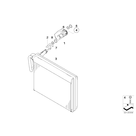 64119290888 Parownik klimatyzacji BMW E81 E87 E90 E91 E92 E84 X1 F25 F26 X3 X4 - 64119290888 - Części oryginalne BMW Łódź | Sklep internetowy BMW