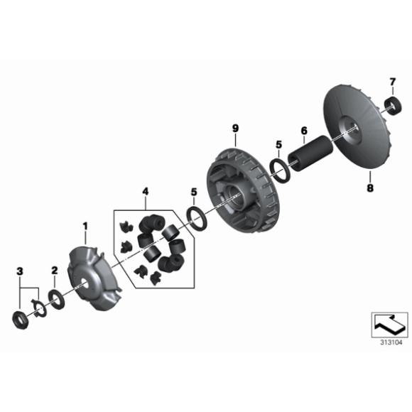Płyta prowadząca skrzyni biegów BMW K18 K19 C600 C650 - 24818531129
