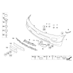 Kratka górna zderzaka przód prawa BMW E53 X5 3,0d 3,0i 4,4i 4,8is  - 51117116398
