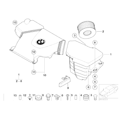 Filtr powietrza BMW E46 316i 318i 318ti N40 N42 N45 N46 - 13717503141
