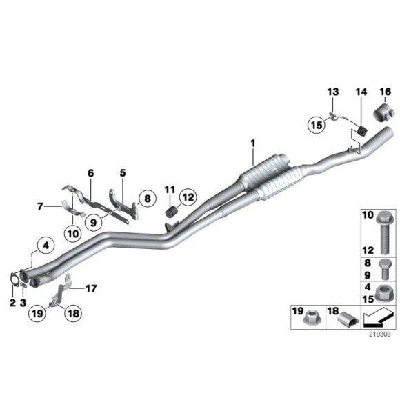 Uszczelka rury wydechowej BMW E60 E61 E63 E64 E65 E84 E81 E87 E90 E91 F01 F10 F11 F25 X3 - 18107549447