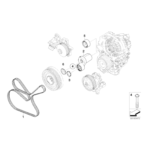 Pasek wieloklinowy BMW E60 E61 E81 E83 E84 E87 E90 E91 E92 E93 520d 116d 118d 120d 123d 318d 320d 330xd 325d - 11288574958