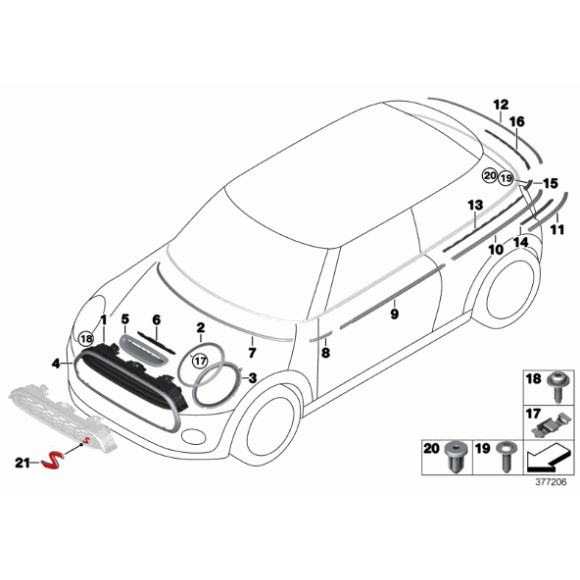 51137300632 Pierścień ozdobny reflektora prawy MINI F55 F56 F57 Cooper One - 51137300632 - Części oryginalne BMW Łódź | Sklep internetowy BMW