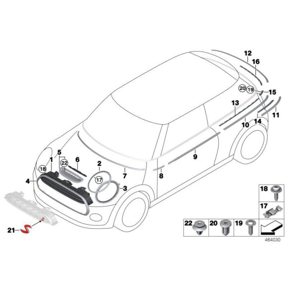 51137300632 Pierścień ozdobny reflektora prawy MINI F55 F56 F57 Cooper One - 51137300632 - Części oryginalne BMW Łódź | Sklep internetowy BMW