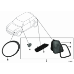 Pierścień ozdobny reflektora prawy Black Line MINI R55N R56N R57N R58 R59 - 51132254740