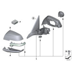 Pierścień mocujący wkład lusterka czarny błyszczący lewy BMW F20 F21 F22 F23 F30 F31 F32 F33 F34 F36 - 51167302411