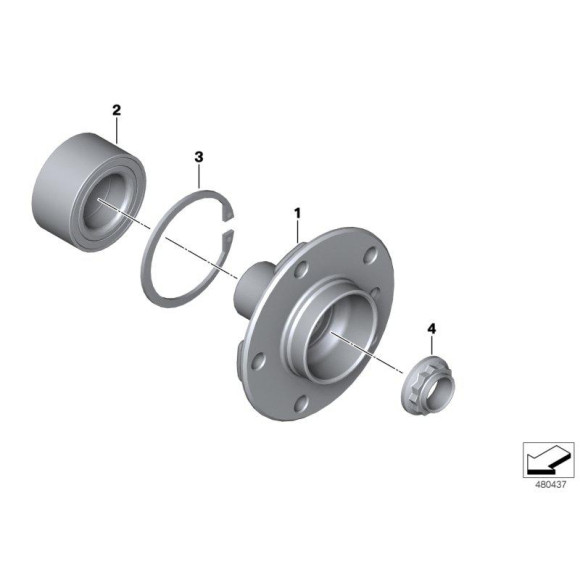 Piasta z kołnierzem mocującym tył BMW F20 F21 F22 F23 F30 F31 - 33416867261