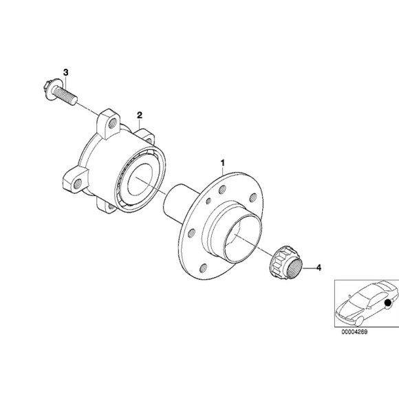 Piasta łożysko koła tył BMW E53 X5 3,0i 3,0d 4,4i 4,6is 4,8is prod. po 09.2003r - 33416764180