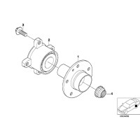 Piasta łożysko koła tył BMW E53 X5 3,0i 3,0d 4,4i 4,6is 4,8is prod. po 09.2003r - 33416764180