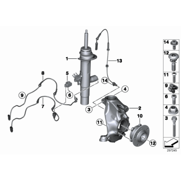 31206876844 Piasta łożysko koła przód BMW F20 F21 F23 F30 F31 F32 F36 118 120 M135iX 220 M240 M235 318 320 430 420 428 440 435 - 31206876844 - Części oryginalne BMW Łódź | Sklep internetowy BMW