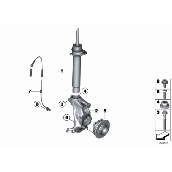 31206876840 Piasta łożysko koła przód BMW F20 F21 F22 F23 F30 F31 F32 F33 F34 F36 - 31206876840 - Części oryginalne BMW Łódź | Sklep internetowy BMW