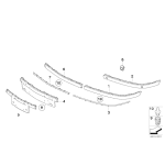 Listwa zderzaka przód prawa chrom BMW E65 E66 730 740 750 745 760- 51117135558